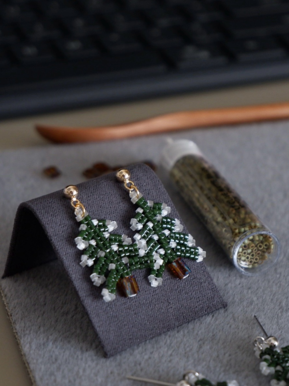 Beaded Tree Earrings